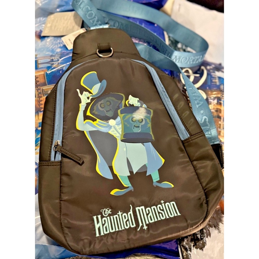 2026 Disney Parks The Haunted Mansion Hatbox Ghost Crossbody Sling Bag Tote